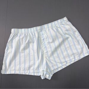 PINK Victoria’s Secret Striped Pajama Lounge Shorts Blue White Size Large
